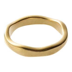 eManco饰品钛钢戒指欧美时尚手饰女士不锈钢个性ins指环镀18K金色