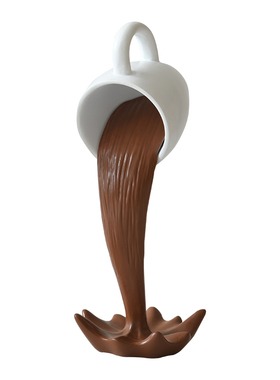 反重力倾倒咖啡杯摆件咖啡店桌面摆设高档悬浮马克杯立体艺术摆件