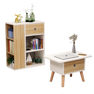 飘窗柜书桌书柜一体阳台上的小书架多功能置物收纳架储物柜化妆台