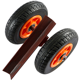 大理石材搬运推板车手推角铁槽钢推车轮重型运输移动实心橡胶轮子