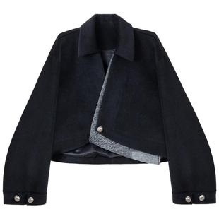 KEIKO 千金感蝴蝶结饰短款毛呢外套秋冬法式氛围感小个子两件套装