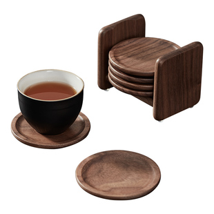 胡桃木杯垫家用实木高档茶杯垫隔热耐热茶具配件功夫防烫茶托底座