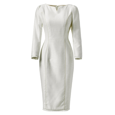 颈袖添香小香风职业修身连衣裙