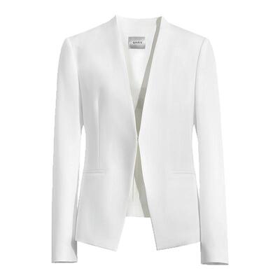 OFFIY经典气质极简无领白西装女