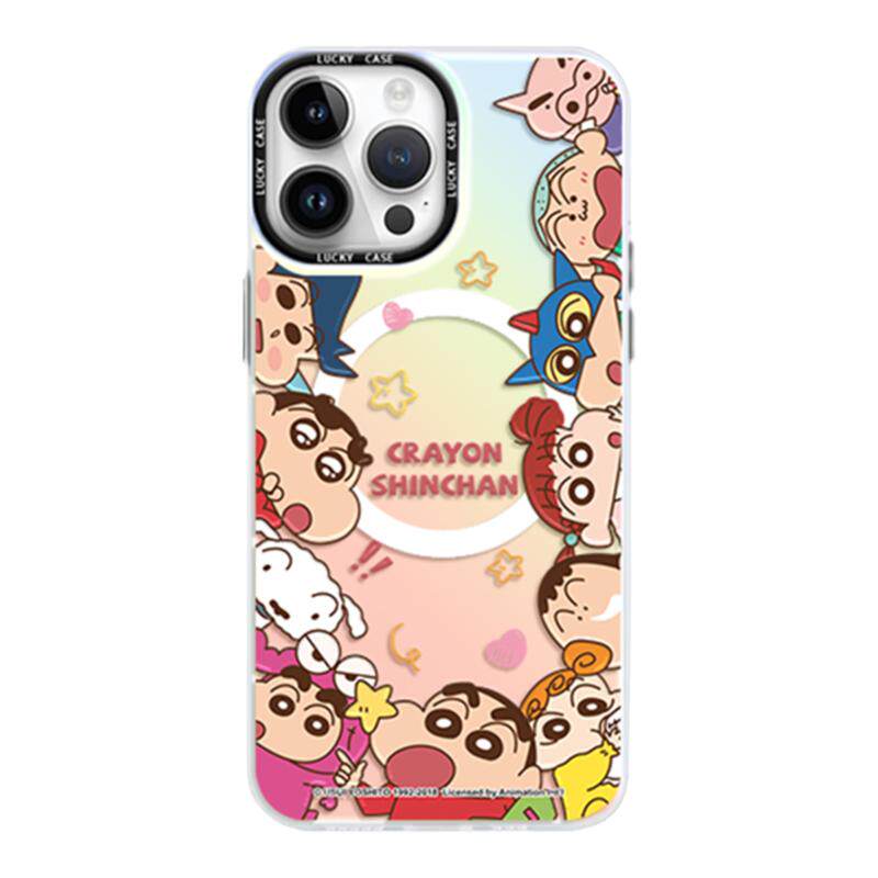 圈圈小新适用iPhone17Promax手机壳磁吸支架苹果16pro保护套超薄14超火15plus全包12防摔可爱p13Pro新款高级