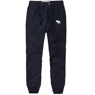 刺绣卫裤男春秋季大码收口运动裤显瘦薄款小脚裤潮纯棉加绒长裤子