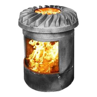 农村家用室内取暖柴火气化炉子铸铁内胆柴煤炭二次燃烧烤火炉无烟