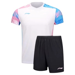 李宁羽毛球服男2026夏季新款透气速干运动套装比赛训练服短袖短裤