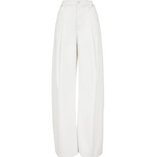 ONLY2026春季新款宽松显高显瘦高腰阔腿裤长裤白色牛仔裤女