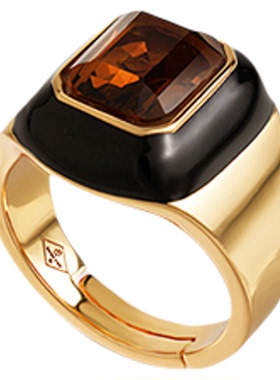 RCRetroChic罗马棕色盾牌戒指