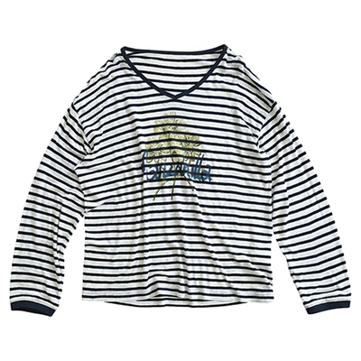 MANZANILLAV领雏菊印花条纹罩衫