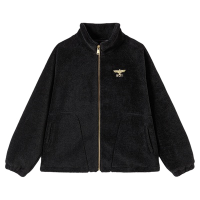 【粉绒云朵】BOYLONDON仿羊羔绒外套冬季立领宽松情侣上衣N23070