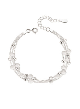 S990纯银转运珠多层手链送女友