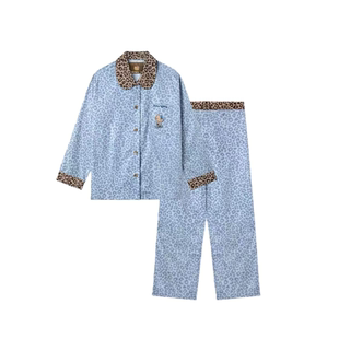 真丝睡衣女款秋冬季helloKitty豹纹薄款两件套高级感家居服送闺蜜