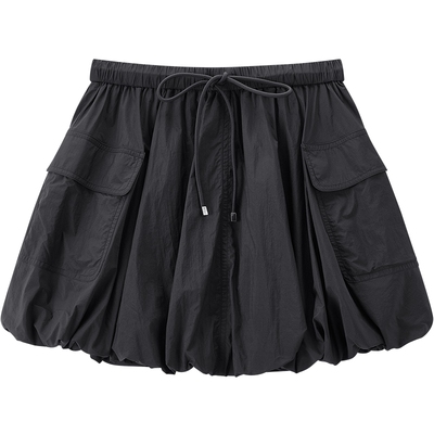 【商场同款】乐町工装风半身裙女夏季新款松紧腰花苞裙C2GEG2342