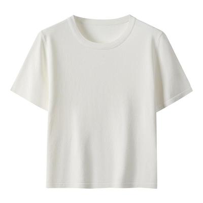 100%莱赛尔基础款短袖毛针织衫