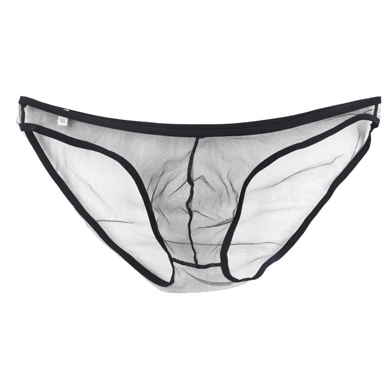 男士不怕闷性感内裤全透明透气网纱囊袋低腰弹力三角裤透视裤头夏