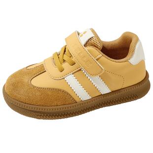 燕麦麻薯丨百丽童鞋女童德训鞋春秋新款男童运动鞋网面休闲T头鞋