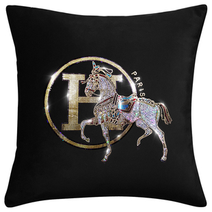 北欧轻奢床头腰靠枕ins天鹅绒现代沙发抱枕套H马靠背垫不含芯客厅