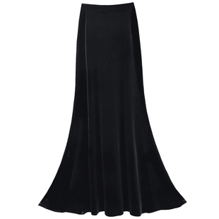 2025秋冬新款金丝绒轻奢气质包臀大摆大鱼尾大码加厚加绒加长半裙