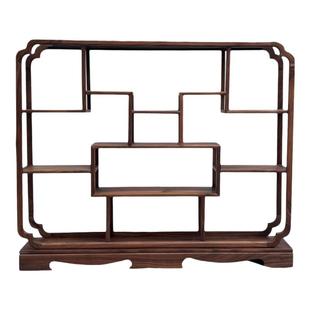 北美黑胡桃木博古架小型茶具茶杯茶桌置物架新中式茶具收纳架桌面