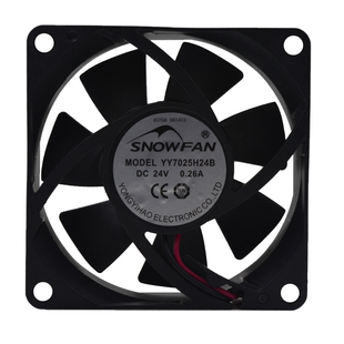 SNOWFAN 7CM 7025耐用双滚珠工业散热风扇24V直流风机YY7025H24B