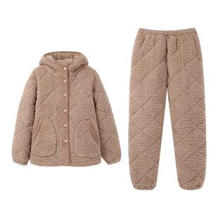 安之伴【巨保暖】三层夹棉袄情侣睡衣冬季雪花绒可外穿男女家居服