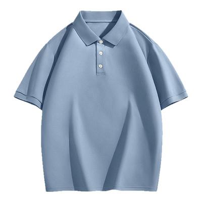 棉致polo衫男士2025新款商务带领t恤衫男款夏季高端桑蚕丝短袖男