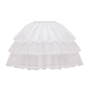 lolita裙撑蕾丝暴力撑鱼骨撑可调节花嫁洛丽塔延长衬裙70cm长款