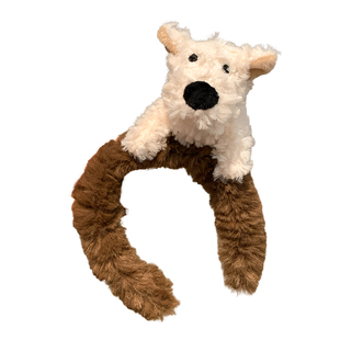 可爱西高地小狗毛绒发箍女秋冬季高颅顶头箍洗脸日常外戴发卡发饰