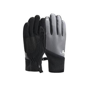 SCALER思凯乐户外抓绒手套男冬防滑耐磨女可触屏骑行徒步反光保暖