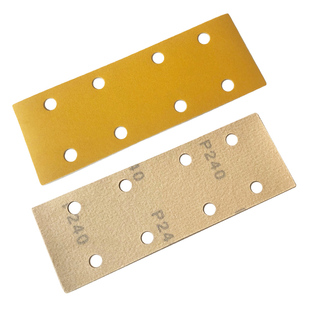 长方形砂纸8孔干磨砂纸砂皮打磨植绒黄砂抛光板70*198多孔砂纸