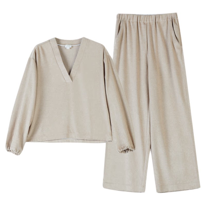 丝侬真丝羊驼绒保暖居家服
