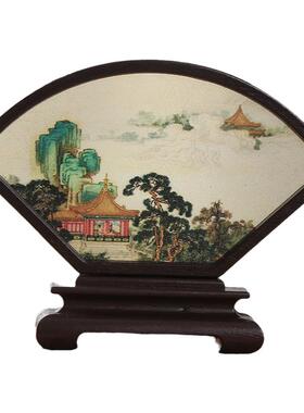 程老师小台屏书桌摆件 仿古小屏风摆件 中国风中国特色礼品工艺品