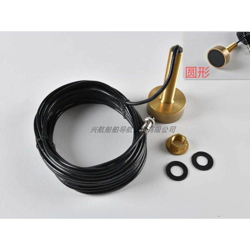 船用测水仪探头彩色测深仪探头鱼探器探头 传感器换能器 圆型船型