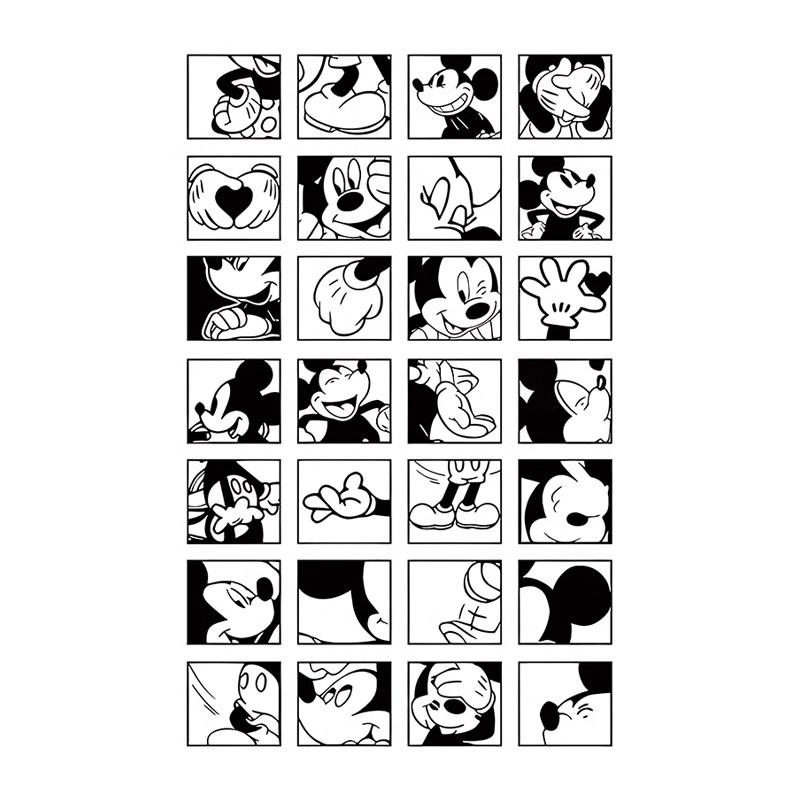 卡通黑白漫画自粘墙纸卫生间贴画