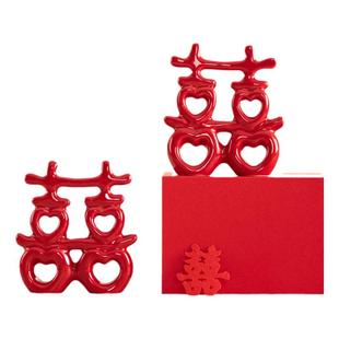 唐呈结婚喜庆中式客厅婚房立体喜字摆件新婚礼物送新人床头柜装饰