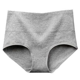 4条装纯棉质高腰内裤女士加大码透气收腹抗菌无痕中腰三角女裤头