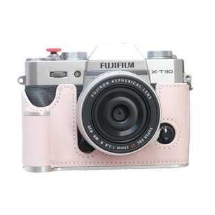 富士xt30三代手柄保护套粉色xt5xm5手柄xt50真皮xt5皮套xe5相机套