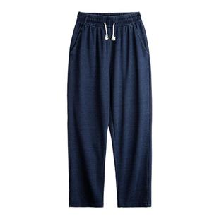 马登工装美式复古针织垂感华夫格卫裤肌理感宽松直筒休闲裤子男秋