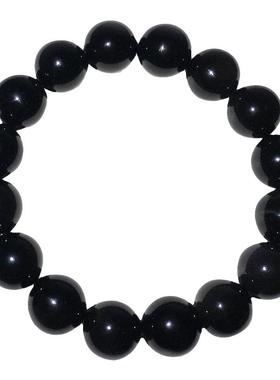 天然黑曜石佛珠招财转运手链