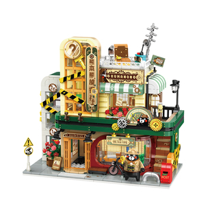 inbrixx积乎熊本熊积木侦探社正版授权街景女孩拼装玩具摆件礼物