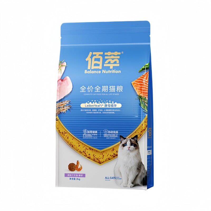 佰萃猫粮三文鱼磷虾营养鲜肉美毛亮毛全阶段全价成幼猫粮10kg