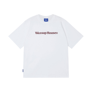 wassuphouse基础T恤衫短袖女国潮牌白色休闲上衣情侣夏装男女同款