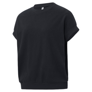 UPONPRO 都市线 曜石黑基础款宽松落肩T恤短袖上衣