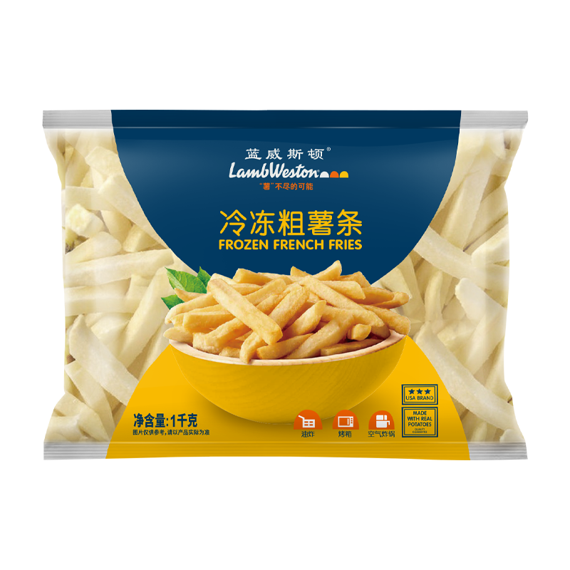 蓝威斯顿薯条鸡米花冷冻半成品粗薯油炸空气炸锅食材暑条商用食物