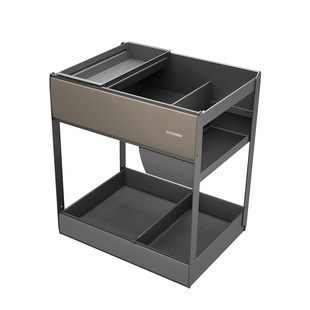 格麦调料拉篮厨房橱柜调料篮双层抽屉式铝合金调味篮内置收纳改造