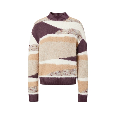 艾诺丝雅诗绵羊毛撞色毛衣