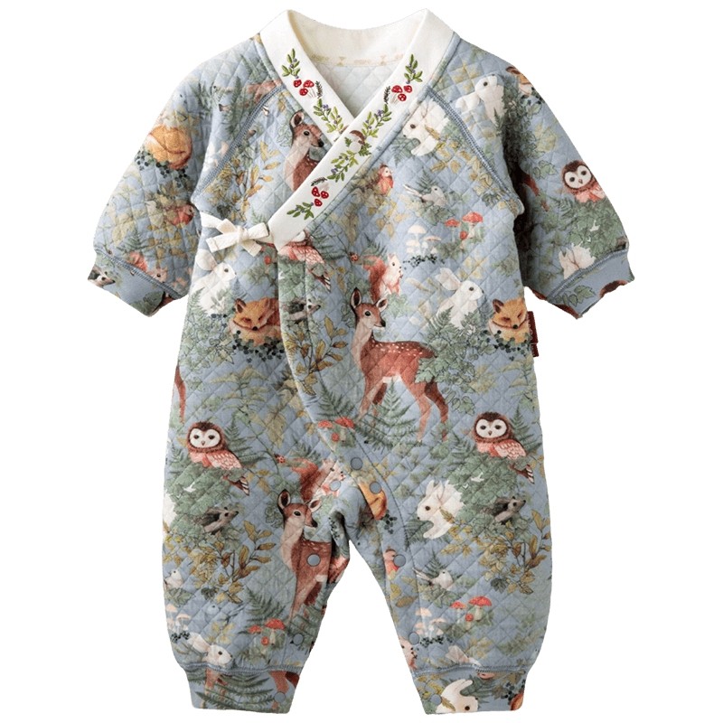 [林深时见鹿]aqpa爱帕新生婴儿衣服夹棉秋冬保暖宝宝连体衣外出服