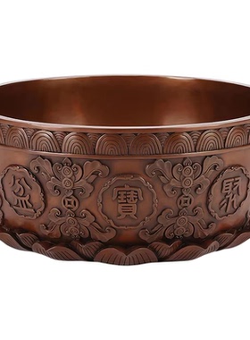 紫铜聚宝盆摆件纯铜招八方来财沈万三聚宝盆客厅玄关高档开业礼品